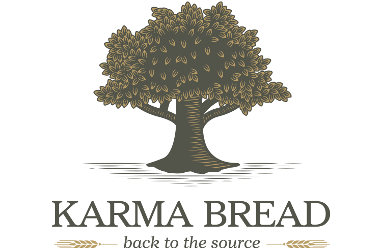 karma bread bakery logo design