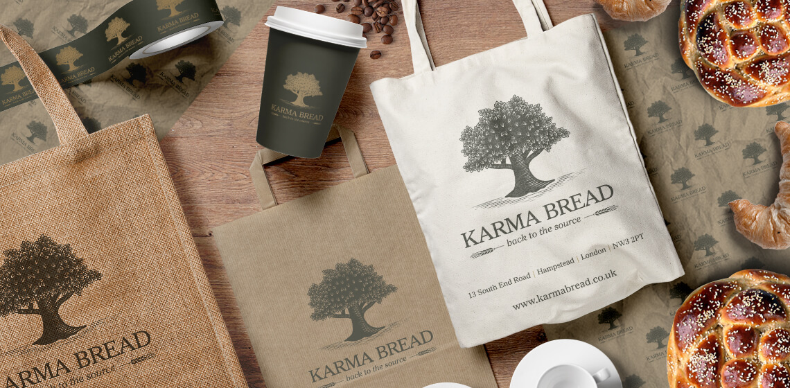 karma bread bakehouse brand identity graphic design